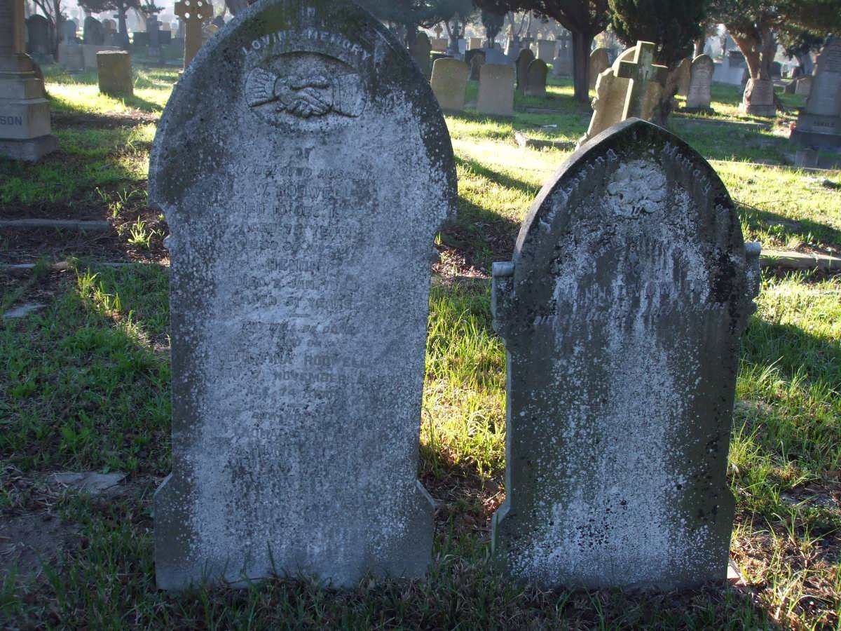 RODWELL J.W. -1923 :: RODWELL Hendry -1924 :: RODWELL Christina -1925 :: RODWELL Thomas 1878 -1927