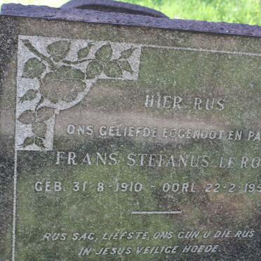 ROUX Frans Stefanus, le 1910-1950