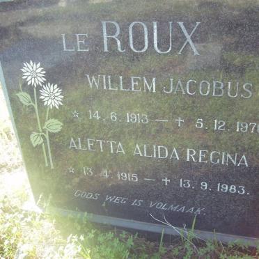 ROUX Willem Jacobus, le 1913-1976 &amp; Aletta Alida Regina 1915-1983