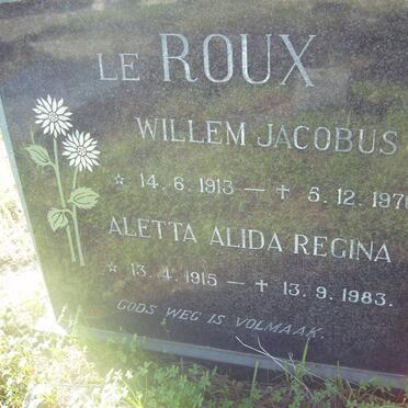 ROUX Willem Jacobus, le 1913-1976 &amp; Aletta Alida Regina 1915-1983