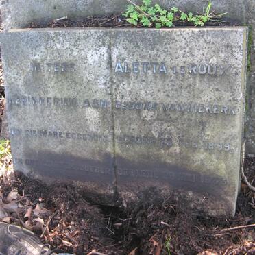 ROUX Aletta, le nee VAN NIEKERK 1899-1953