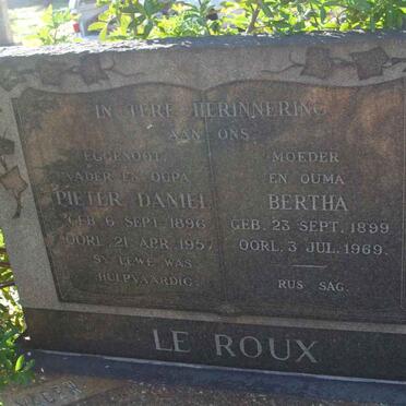 ROUX Pieter Daniel, le 1896-1957 &amp; Bertha 1899-1969