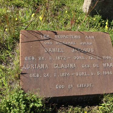 ROUX Daniel Jacobus, le 1872-1966 &amp; Adriana Clasina DE WAAL 1874-1948