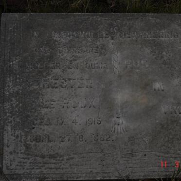 ROUX Hester, le 1915-1982