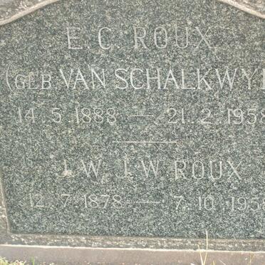 ROUX J.W.J.W. 1878-1958 &amp; E.C. VAN SCHALKWYK 1888-1958