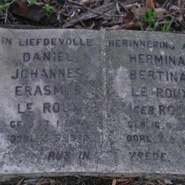 ROUX Daniel Johannes Erasmus, le 1894-1952 &amp; Hermina Bertina ROUX 1906-1956