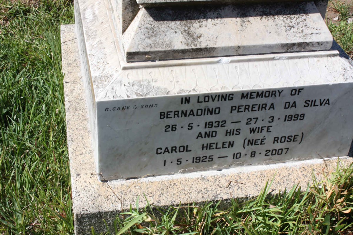 SILVA Bernadino Pereira, Da 1932-1999 &amp; Carol Helen ROSE 1925-2007
