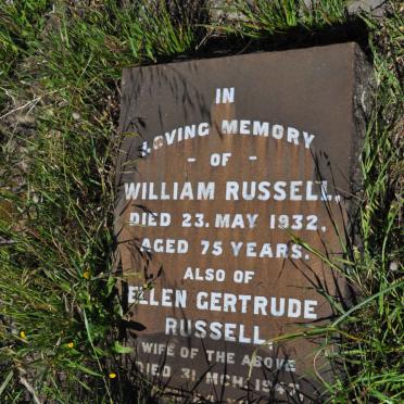 RUSSELL William -1932 &amp; Ellen Gertrude -1947