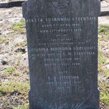 STEENSMA C.W. -1937 &amp; Willemina Berendina KIERCHOFF 1857-1900 :: STEENSMA Aletta Susannah 1880-1898