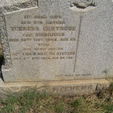 STEVENS Richmond Arthur -1948 &amp; Theresa Gertrude DIEDERICKS -1948