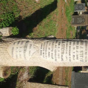 STEYN Jan J. 1890-1944 :: STEYN J.A. 1919-1943 :: STEYN W.A. 1921-1955