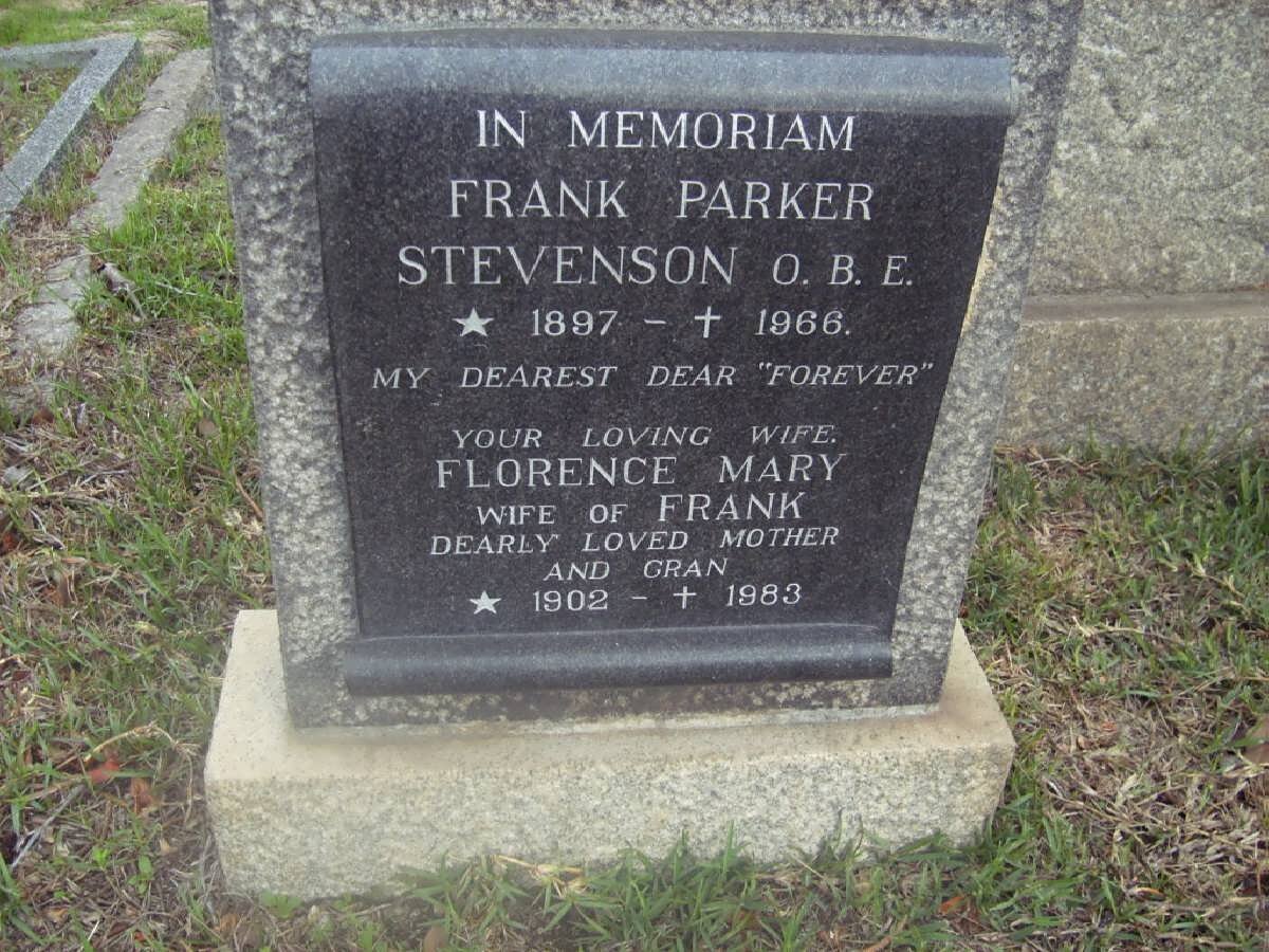 STEVENSON Frank Parker 1897-1966 &amp; Florence May 1902-1983