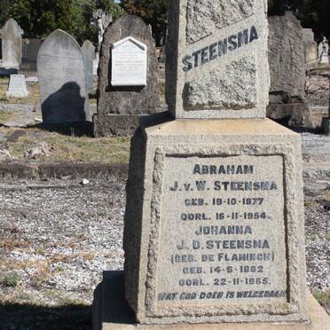 STEENSMA Abraham J.V.W. 1877-1954 &amp; Johanna J.D. DE FLAMINGH 1862-1965