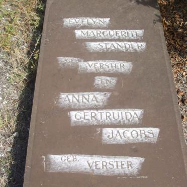 STANDER Evelyn Marguerite nee VERSTER :: JACOBS Anna Gertruida nee VERSTER