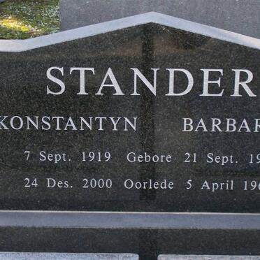 STANDER Konstantyn 1919-2000 &amp; Barbara ZUIDMEER 1919-1967