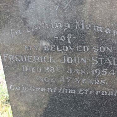STADLER Frederick John -1954