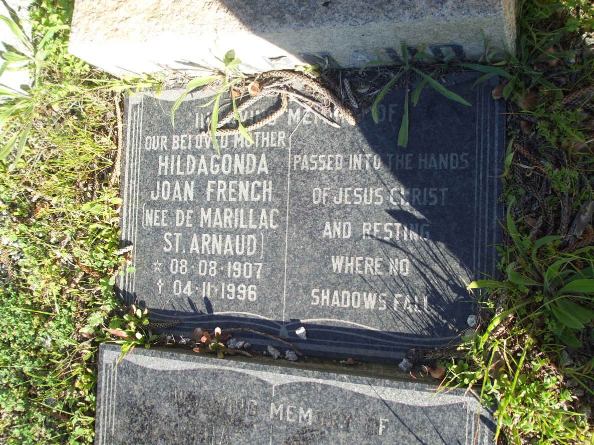 ST. ARNAUD Hildagonda Joan French nee DE MARILLAC 1907-1996