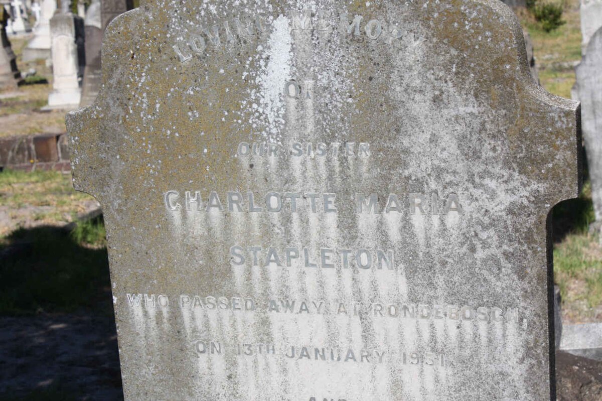 STAPLETON Charlotte Maria -1931