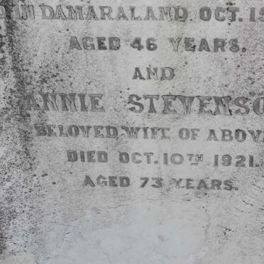 STEVENSON Richard -1894 &amp; Annie -1921 :: STEVENSON Richard -1911