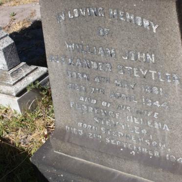 STEYTLER William John Alexander 1881-1944 &amp; Florence Helena STEPHENSON -1946