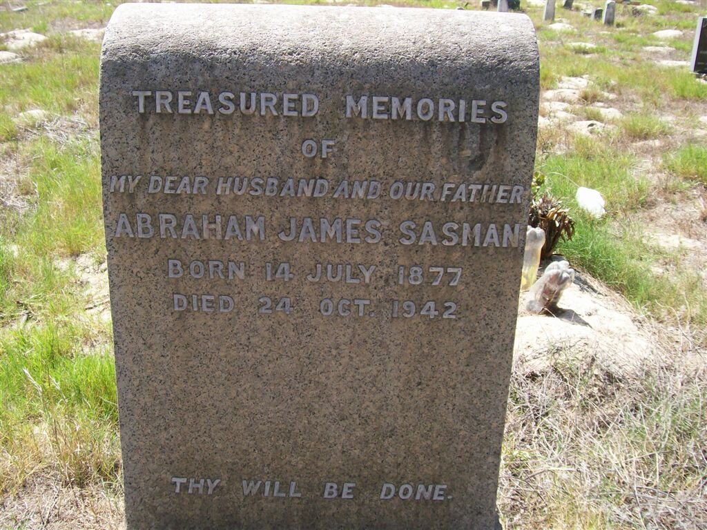 SASMAN Abraham James 1877-1942