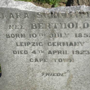 SCHLIMPER Clara nee BERTHOLD 1852-1923