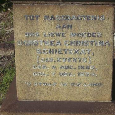 SCHIETEKAT Dorothea Christina nee EVERTS 1860-1934