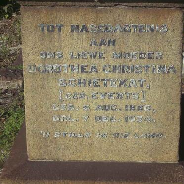 SCHIETEKAT Dorothea Christina nee EVERTS 1860-1934
