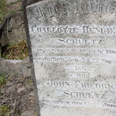 SCHULTZ John Friedrich -1874 &amp; Charlotte Henriette MULLER -1862