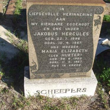 SCHEEPERS Jakobus Hercules 1896-1957 &amp; Maria Elizabeth HURTER 1902-1967