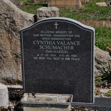 SCHUMACHER Cynthia Valance nee HARRIS 1919-1998
