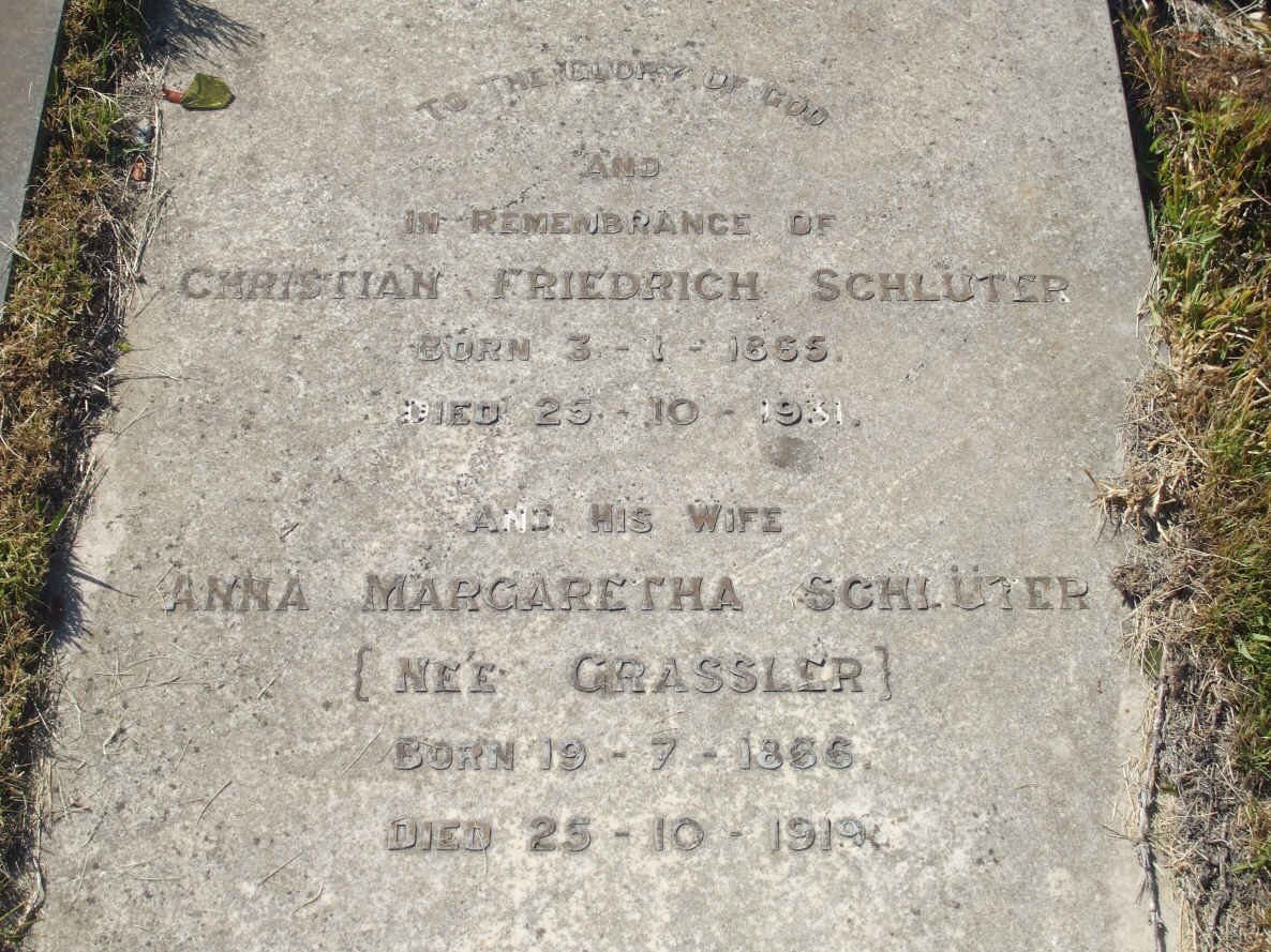 SCHLÜTER Christian Friedrich 1865-1931 &amp; Anna Margaretha GRASSLER 1866-1919