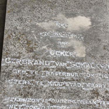 SCHALKWYK Ockert Gerbrand, van 1882-1917