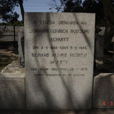 SCHMITT Johann Heinrich Rudolph 1922-1945 :: SCHMITT Richard Alfred Heinrich 1925-1970