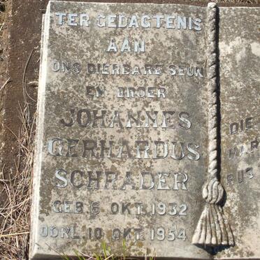 SCHRADER Johannes Gerhardus 1932-1954