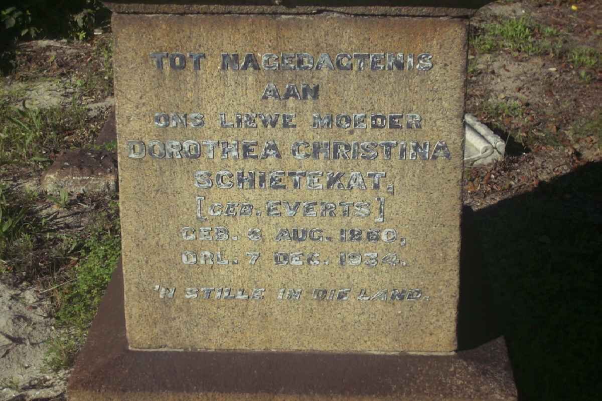 SCHIETEKAT Dorothea Christina nee EVERTS 1860-1934