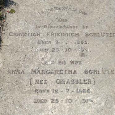 SCHLÜTER Christian Friedrich 1865-1931 &amp; Anna Margaretha GRASSLER 1866-1919