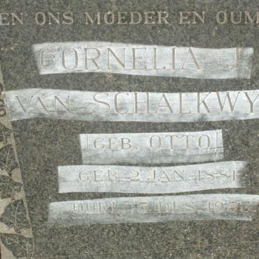 SCHALKWYK Cornelia, van nee OTTO 1881-1953