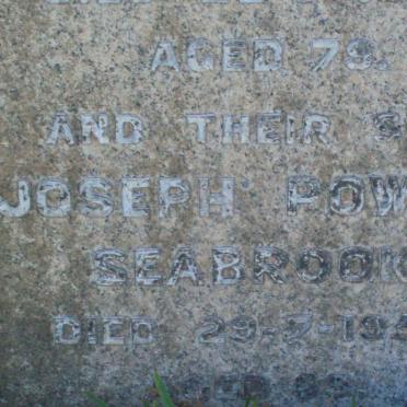 SEABROOK Joseph Powell -1925 &amp; Elizabeth Mary -1937 :: SEABROOK Joseph P. -195? 