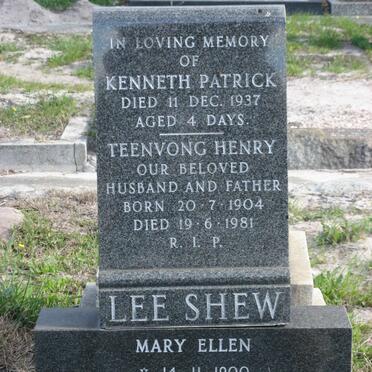 SHEW Kenneth Patrick, LEE 1937-1937 :: LEE SHEW Teenvong Henry 1904-1981 &amp; Mary Ellen 1900-1986