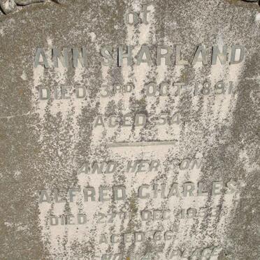 SHARLAND Ann  -1891 :: SHARLAND Alfred Charles -1933