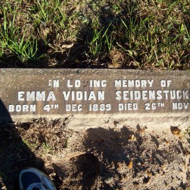 SIEDENSTUCKER Emma Vidian 1889-1915