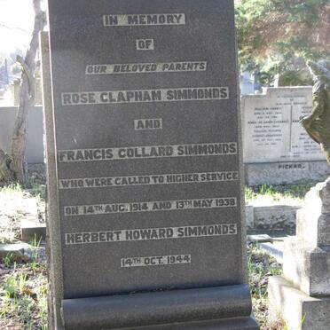 SIMMONDS Francis Collard -1938 &amp; Rose Clapham -1914 :: SIMMONDS Herbert Howard -1944