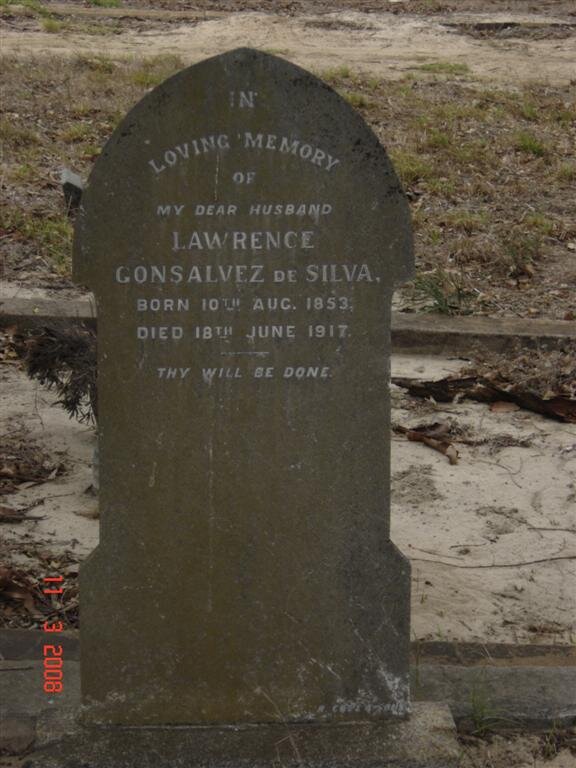 SILVA Lawrence Gonsalvez, de 1853-1917