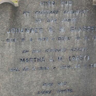 SLABBERT Johannes B.N. 1879-1955 &amp; Martha J.M. 18?4-1964