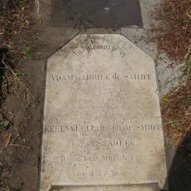 SMIDT Adam Gabriel, de -1828 &amp; Helena Elizabeth STADLER -1878