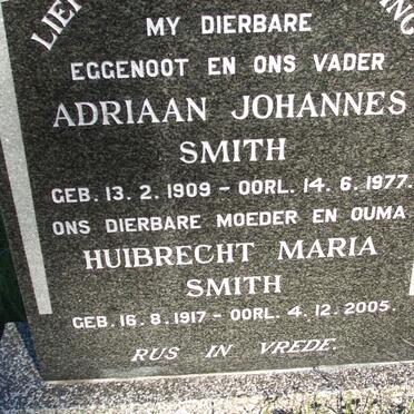 SMITH Adriaan Johannes 1909-1977 &amp; Huibrecht Maria 1917-2005