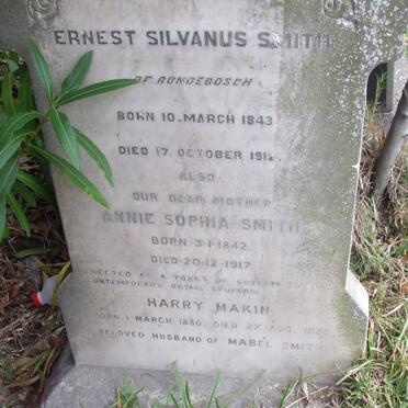 SMITH Ernest Silvanus 1843-1912 &amp; Annie Sophia 1843-1917