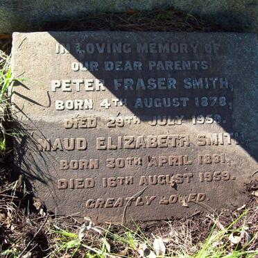 SMITH Peter Fraser 1878-1959 &amp; Maud Elizabeth 1881-1959 :: SMITH Doreen 1918-1920