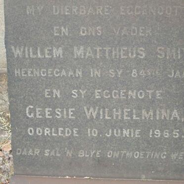 SMITH Willem Mattheus &amp; Geesie Wilhelmina −1965